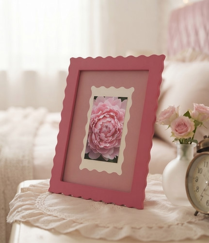 The scalloped pink photo - the,