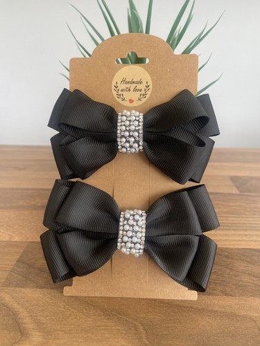 Double layered pigtail bows - layered,