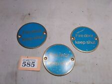 Brass Fire Door Plaque X 3