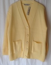 NEW LADIES ACRYLIC KNITTED V NECK PLAIN CARDIGAN WITH POCKETS*22 COLOURS*6 SIZES