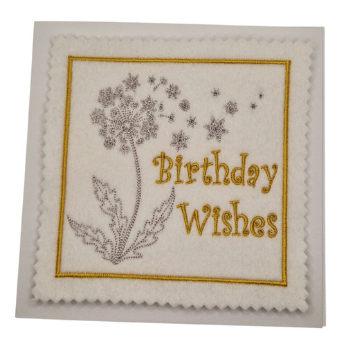 Embroidered birthday dandelion - embroidered,