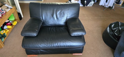 Leather armchair used - leather,