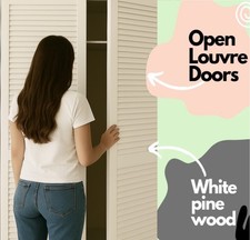 White solid louvre wardrobe - solid,