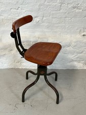 Evertaut Industrial Machinist Chair c1950s – Adjustable Hardwood Seat