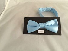 Baby Blue Polyester BOYS Ready Pre-tied Bow tie > 60 Colours Available in Shop