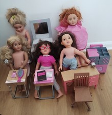 Our Generation Bundle Dolls School Desks Hairdresser Chair Design A Friend.