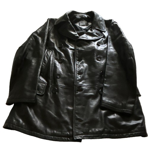 Dkny men black leather pea - dkny,