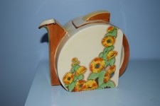 A rare Clarice Cliff Stamford shape Tea pot "Sunshine" pattern 1930