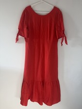 Laura Ashely Red Dress Linen