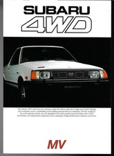 Subaru MV 1800 4WD Pick-Up 1988-1989 UK Market Foldout Sales Brochure Leone