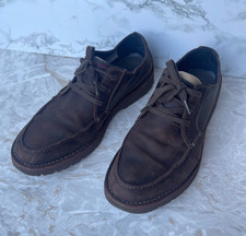 CLARKS Vargo Shoes  UK11 EUR 46 Comfort Brown leather Lace-up stitching