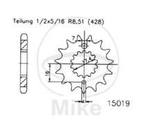 Pinion 15 Tooth Pitch 428 for