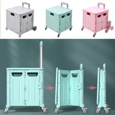 Folding Boot Cart Shopping Trolley Storage Box on Wheels Car Crate Foldable