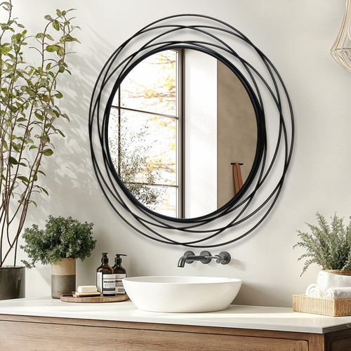 Large round mirror with - large,