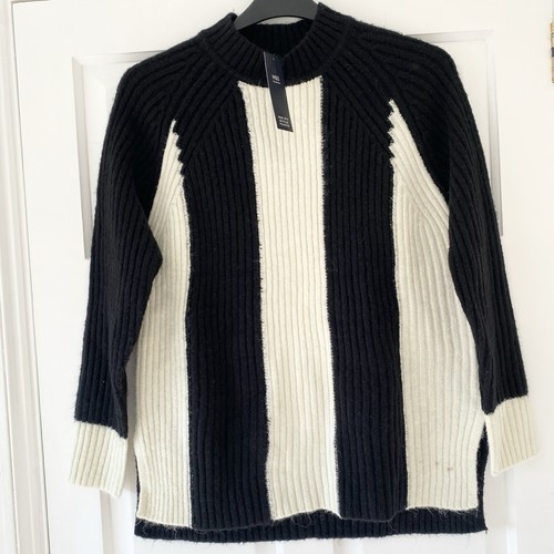 Black cream striped jumper - m&s,