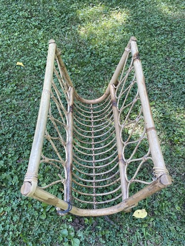 Vintage rattan towel rack - vintage,