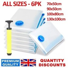 6 x STRONG VACUUM STORAGE SPACE SAVING BAGS VAC BAG SPACE SAVER VACCUM VACUM-BAG