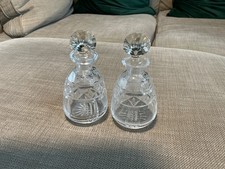 Pair Antique Cut Glass Scent Bottles Circa 1900 (chips to rim of one bottle)