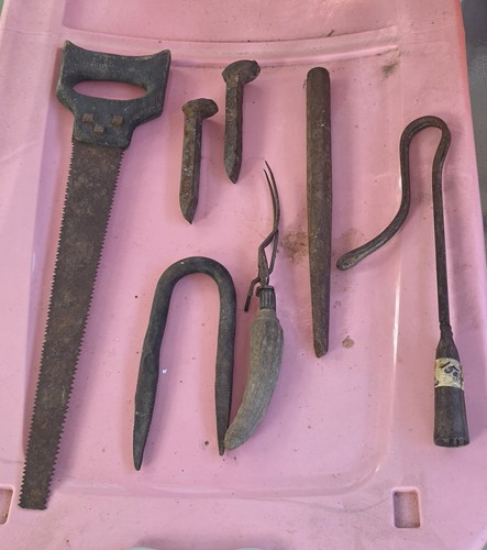 Antique primitive metal hand - metal,