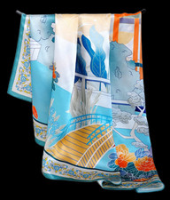 100% Silk 35" large Square