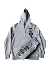 Mercier Fleece Jogger Tracksuit Men's Small Grey Designer Logo Patches