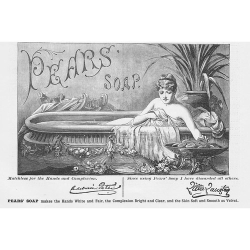 Pears soap bathing lady - pears,