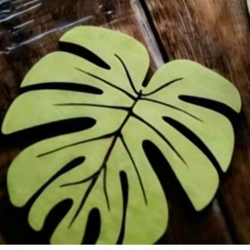 4pcs natural bamboo leaf - natural,