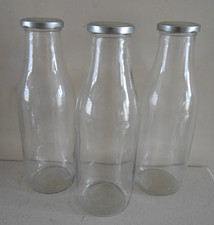 Glass 1 Litre Bottles x 3 Milk Juice