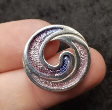 Ortak Malcolm Gray Enamel Sterling 925 Silver Swirl Pendant - Scottish Designer 