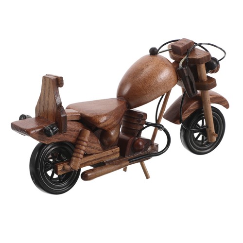 Wood motorcycle ornament - wood,