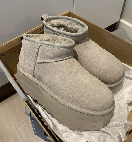 Ugg grey suede shearling - shearling, lined