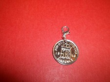 SIXPENCE COIN - HIGHLY POLISHED SILVER PENDANT / CHARM - 1947 to 1967