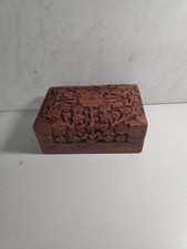 Handmade Beautiful Floral Design Embossed Wooden Jewellery/Trinket Box A