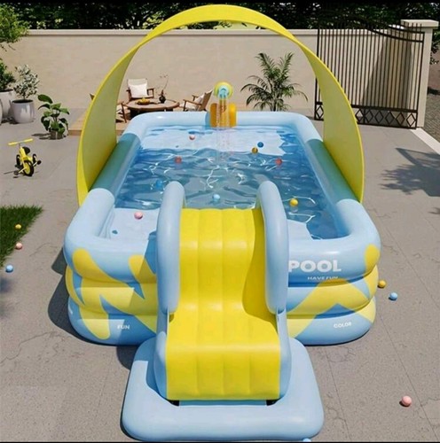 Inflatable pool with slide - inflatable,