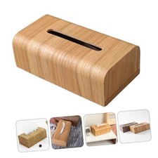 Wooden Tissue Box Dispenser Paper Storage Holder Napkin Case Square Organizer UK