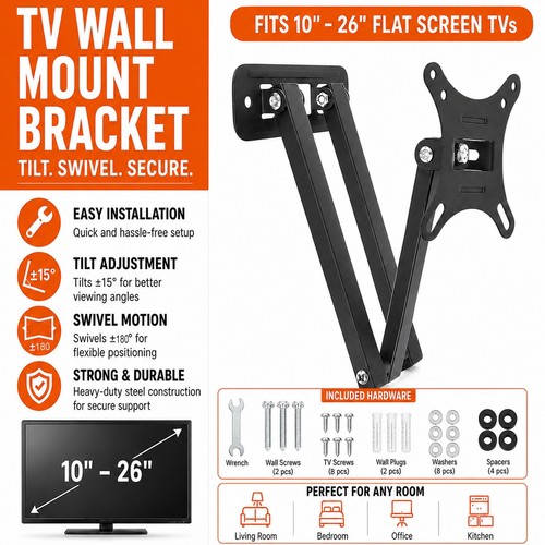 Tv wall mount - 10"-,