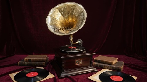 Antique gramophone fully - gramophone,,