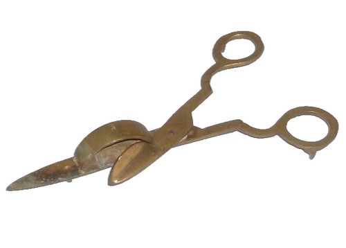 Old brass wick - , scissors