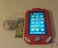 LeapFrog Leappad XdI Ultra Pink Tablet 4 Disney Cartridges Charger Case Cable