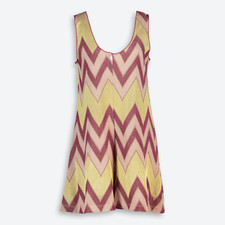 M MISSONI Red & Yellow Glitter Chevron Playsuit -  L - £390