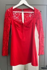 Red 8-10 Long Lace Sleeve Mini