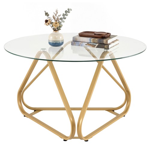 Round tempered glass coffee - round,