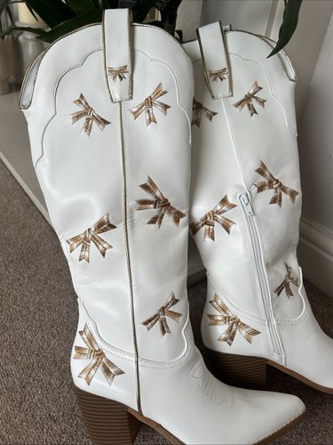 Ladies white knee high - ladies,
