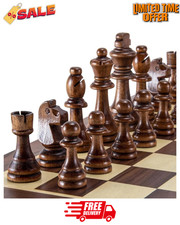 32PCS Wooden Chess Pieces Set