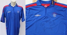 Official Rangers 1/4 Zip Shirt Signed by Club Legend Kenny Miller + COA (23959)