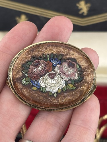 Antique micro mosaic floral - antique,