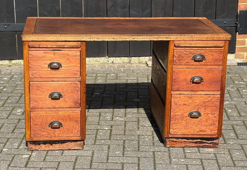 Vintage twin pedestal desk - vintage,