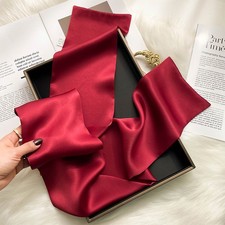 100% Mulberry Silk Scarf Red