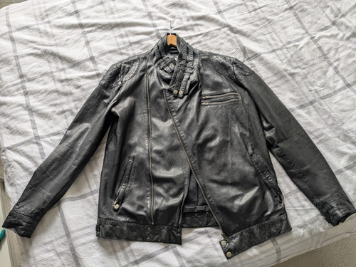 Diesel leather jacket - jacket, mens