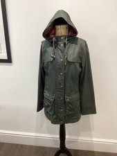 Jack Wills green outdoor waxed country jacket fits size 8 10 machine wash hood
